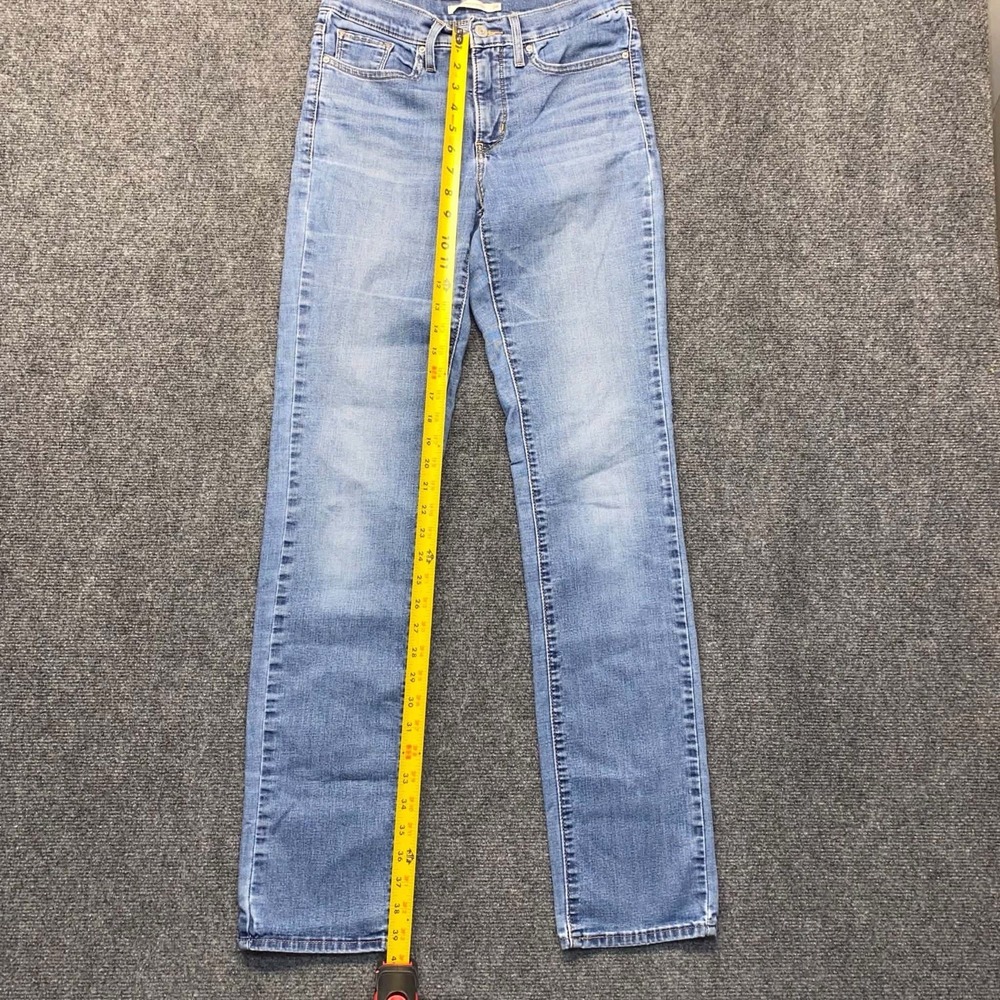 Levi Strauss 314 Shaping Straight Womens Blue Jeans Size 28x34 Light Wash - Picture 3 of 12